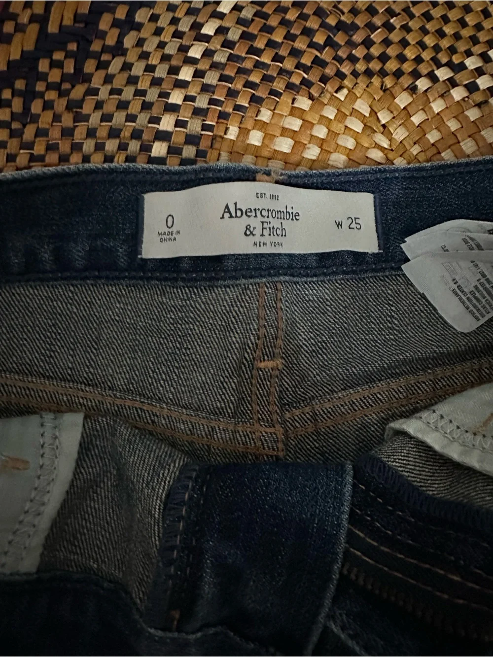 Abercrombie & Fitch Light Blue Distressed Denim Shorts